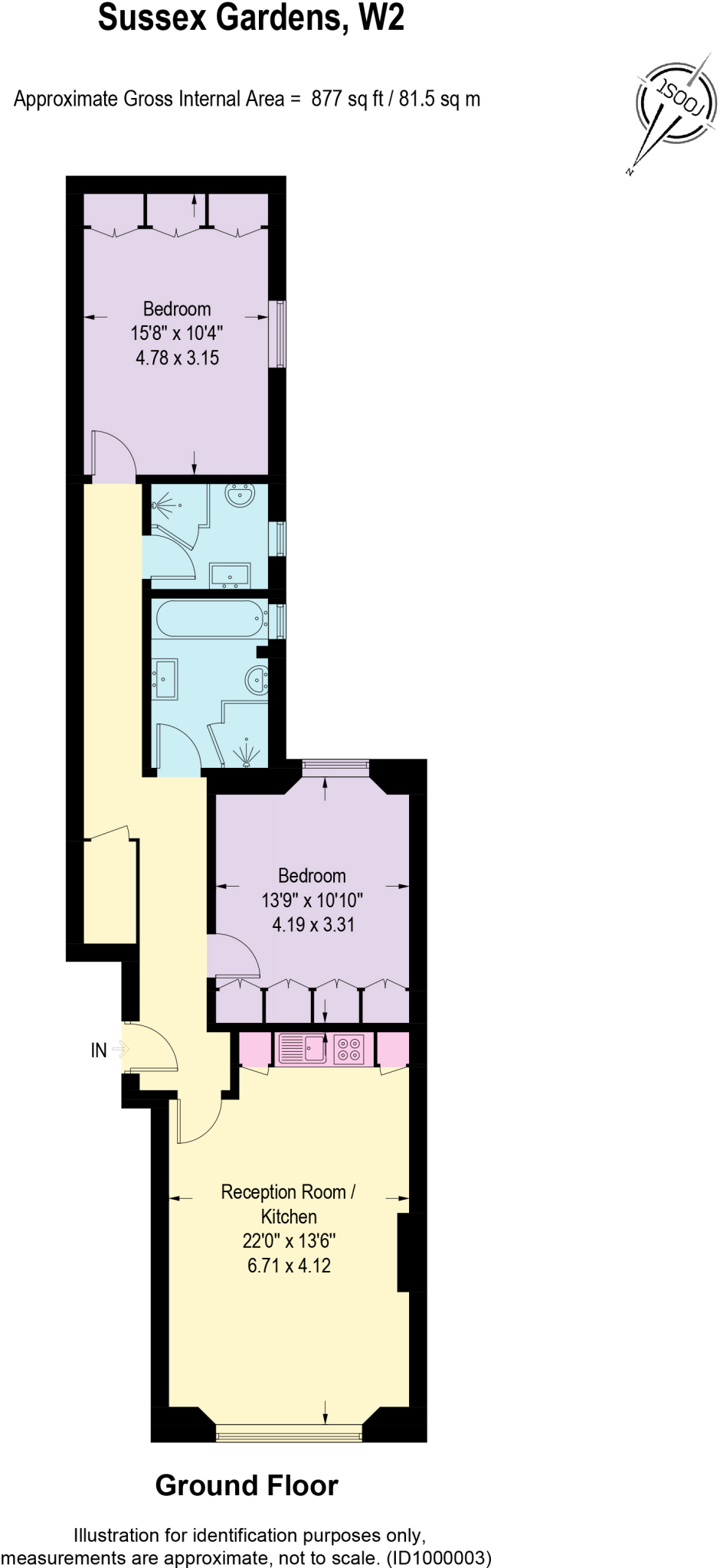 Sussex Gardens, London, W2. floorplan