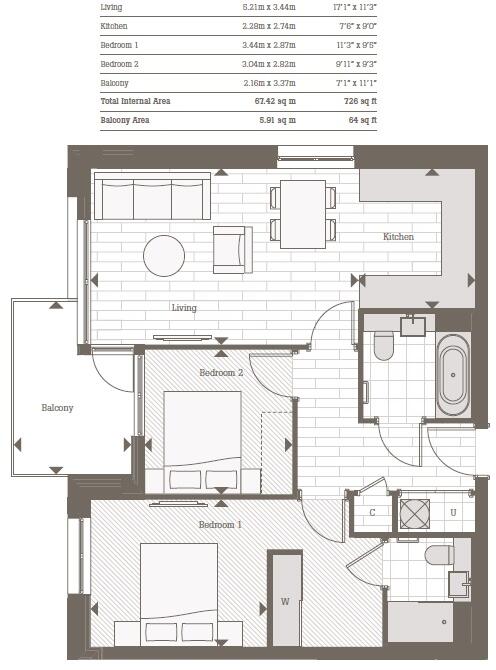 Smithfield Square, N8 floorplan