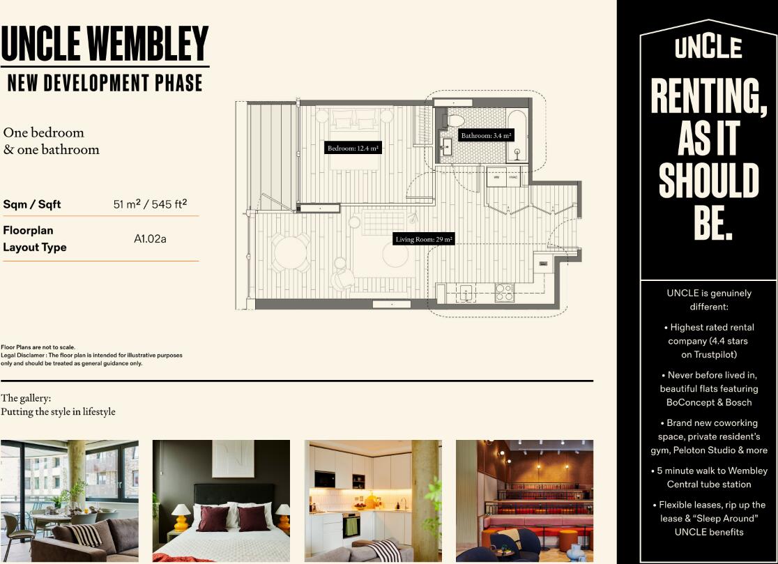 UNCLE Wembley - Flat A1408, 3 Park Lane, HA9 floorplan