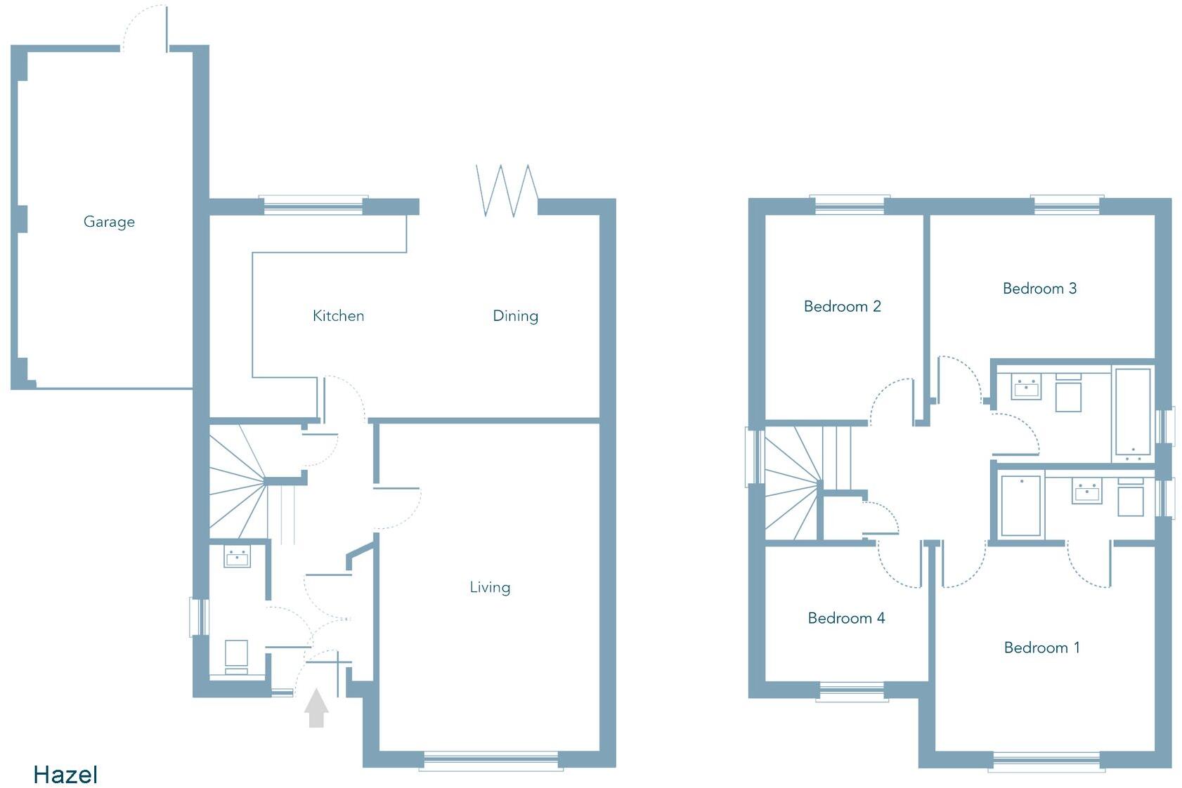 Plot 58 The Hazel, Highfield Park, Bodmin floorplan