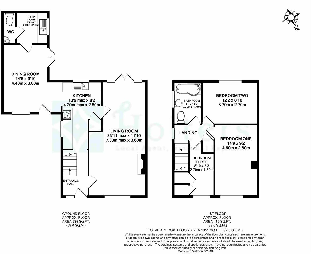 23, Underhill Crescent, Knighton floorplan