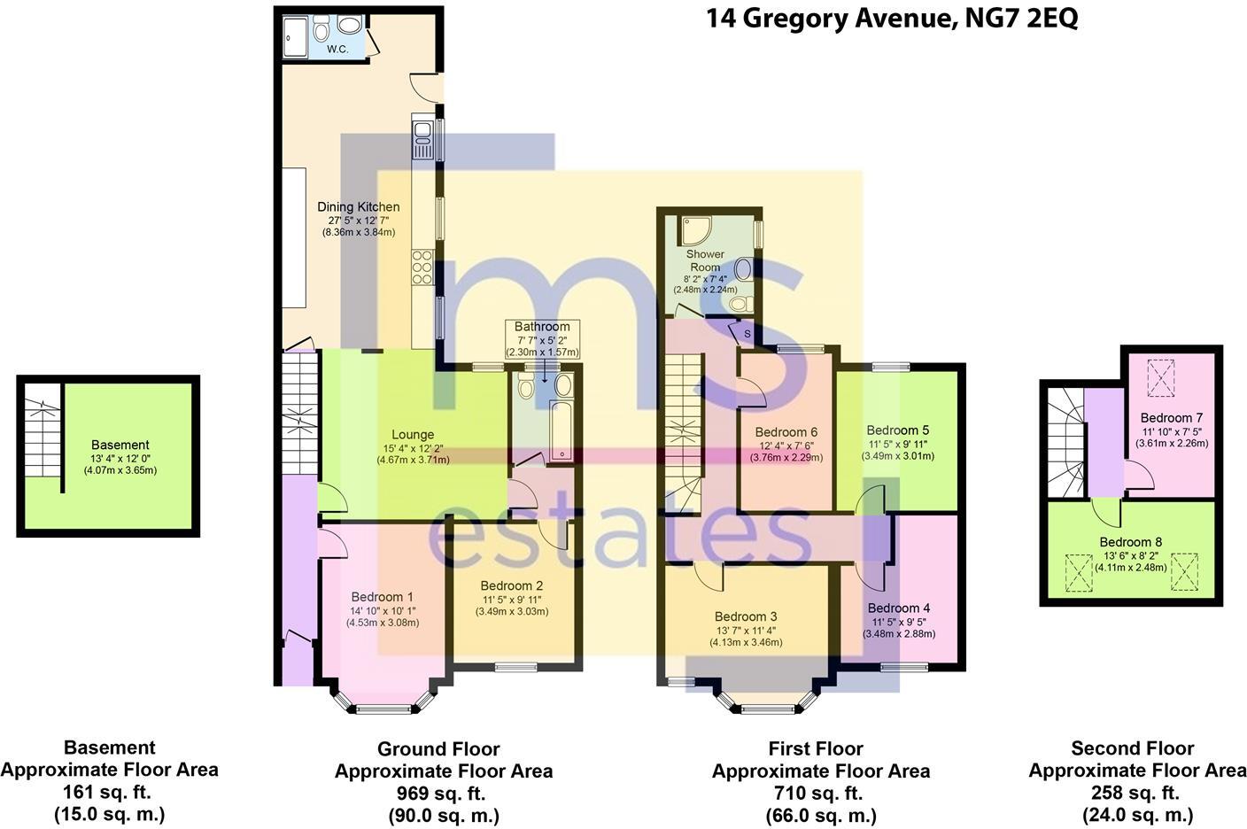 BILLS INCLUDED £140pppw Gregory Avenue, Lenton, Lenton, Nottingham floorplan