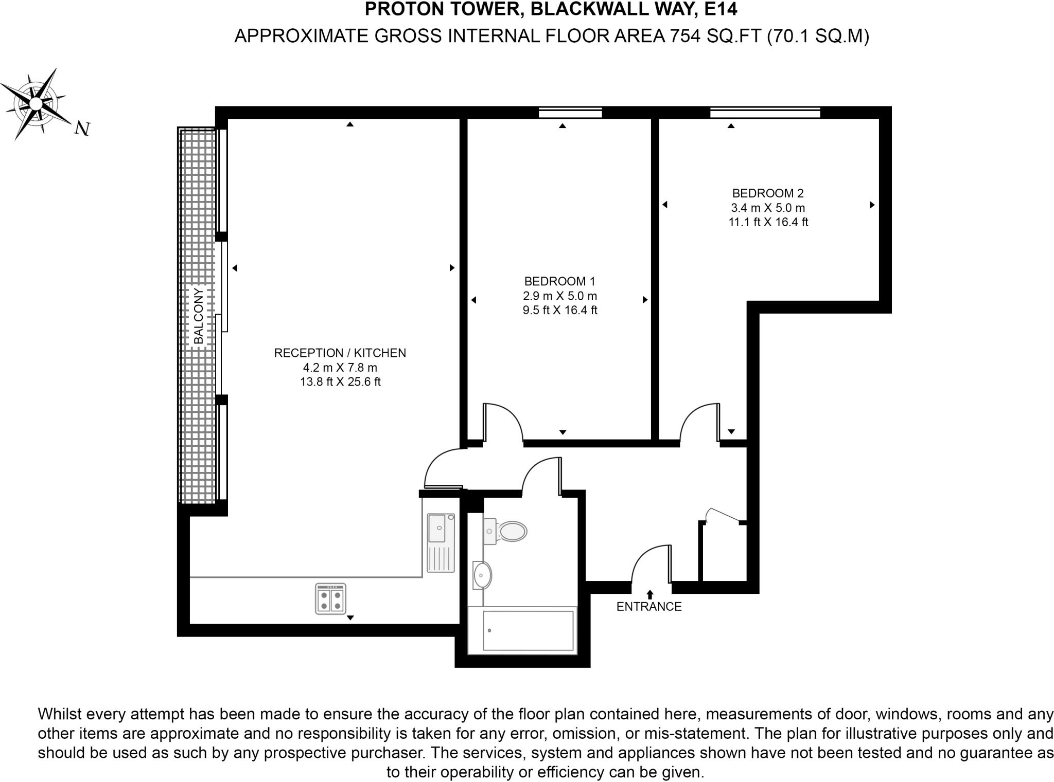 Proton Tower, Blackwall Way, Poplar, London, E14 floorplan