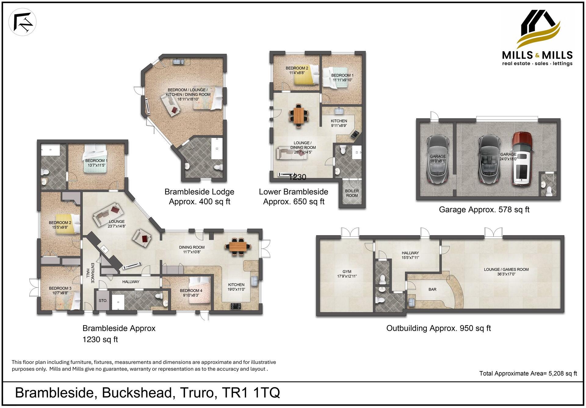 Plus 2 Bedroom Annexe & Timber Cabin, Truro TR1 floorplan
