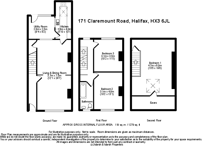 171 Claremount Road, Halifax, HX3 6JL floorplan