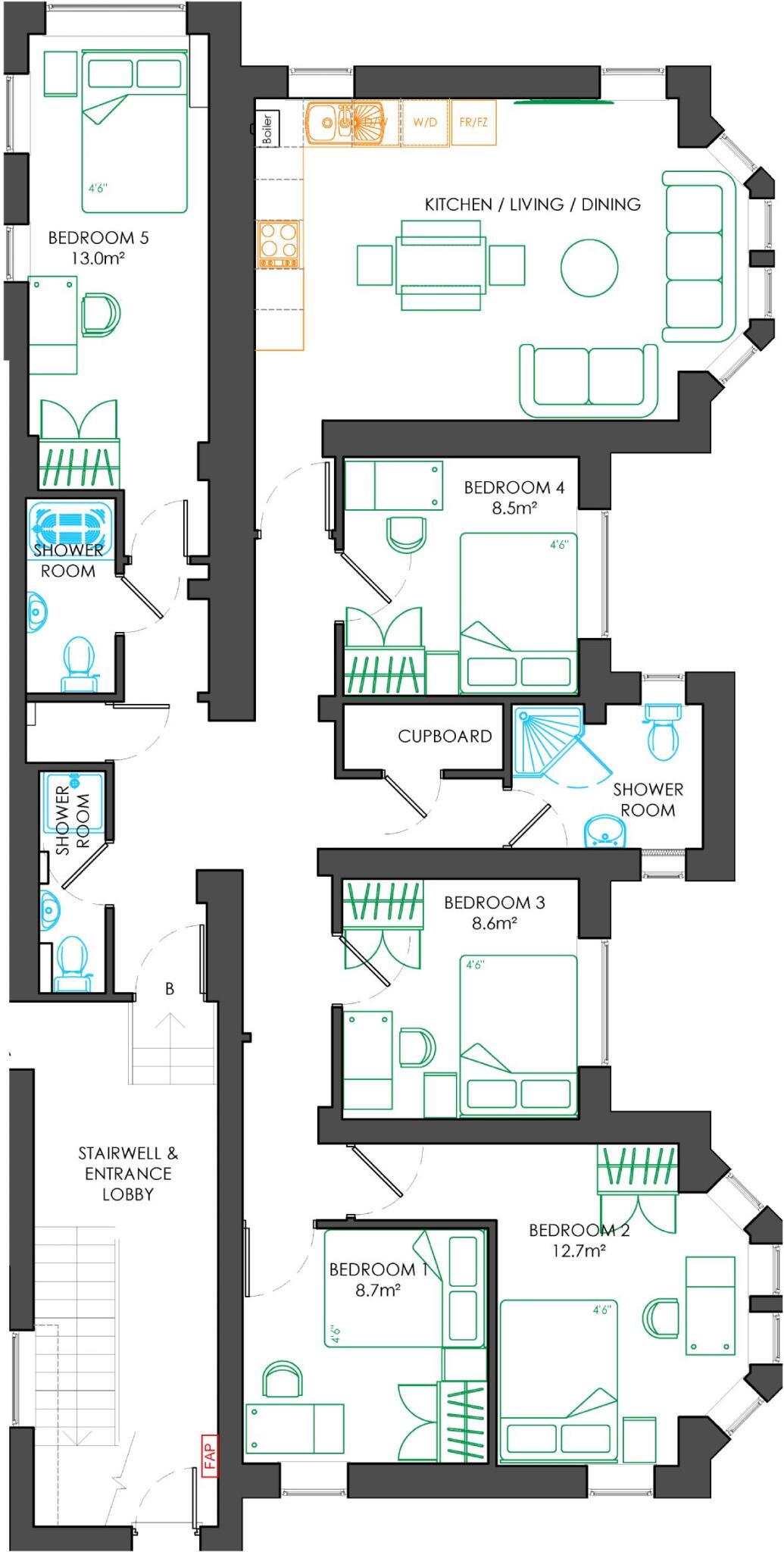 B, Gordon House, Cranmer Street NG3 4HG floorplan