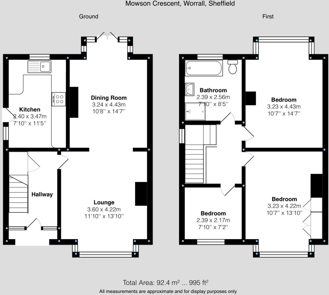 Mowson Crescent, Worrall, Sheffield, South Yorkshire, S35 floorplan