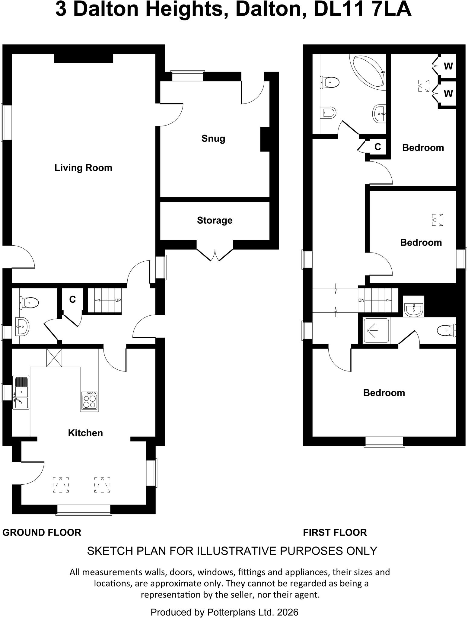 Dalton Heights, Dalton, North Yorkshire, DL11 7LA floorplan