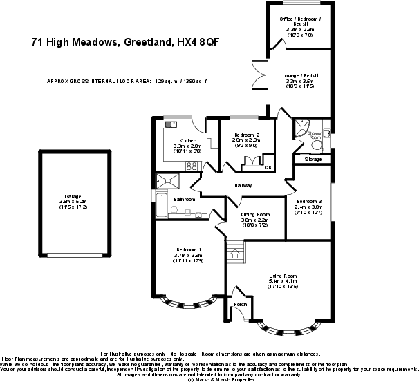 71 High Meadows, Greetland, HX4 8QF floorplan