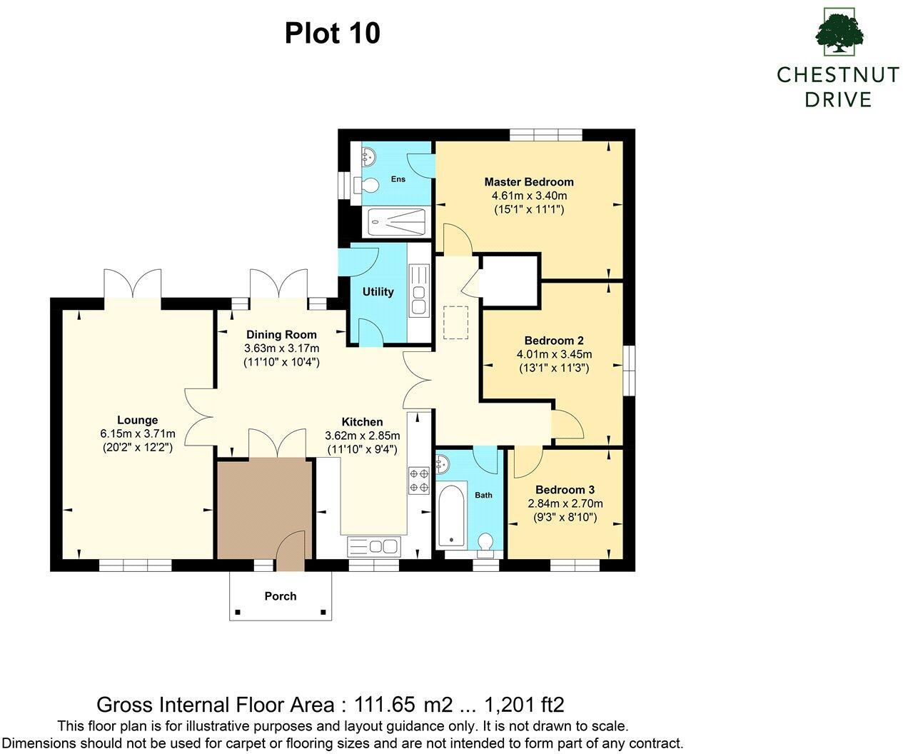 Plot 10, The Cedar, Chestnut Drive, Curry Rivel, Langport, Somerset, TA10 floorplan