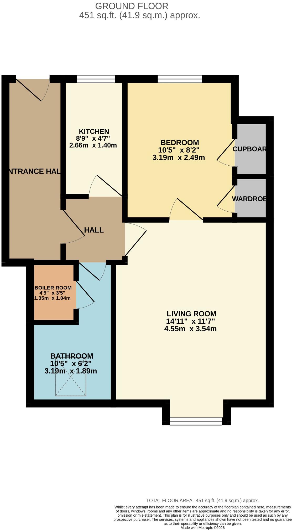 1/1 102 Alexander Street, Dunoon, Argyll and Bute, PA23 7BD floorplan