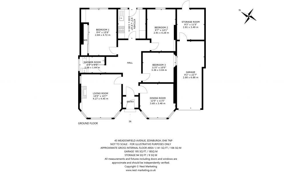45 Meadowfield Avenue, Edinburgh, EH8 7NP floorplan