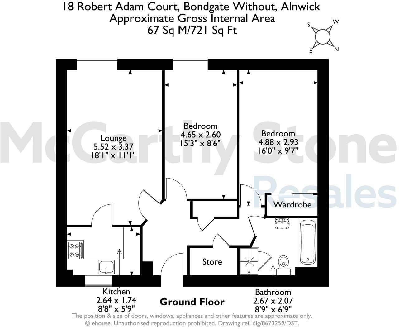 18 Robert Adam Court, Bondgate, Alnwick floorplan