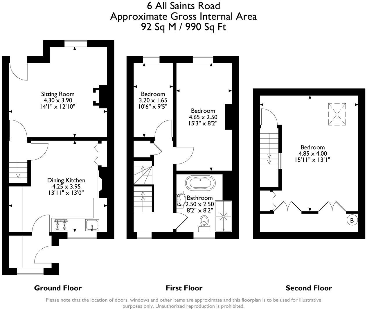 All Saints Road, Matlock floorplan