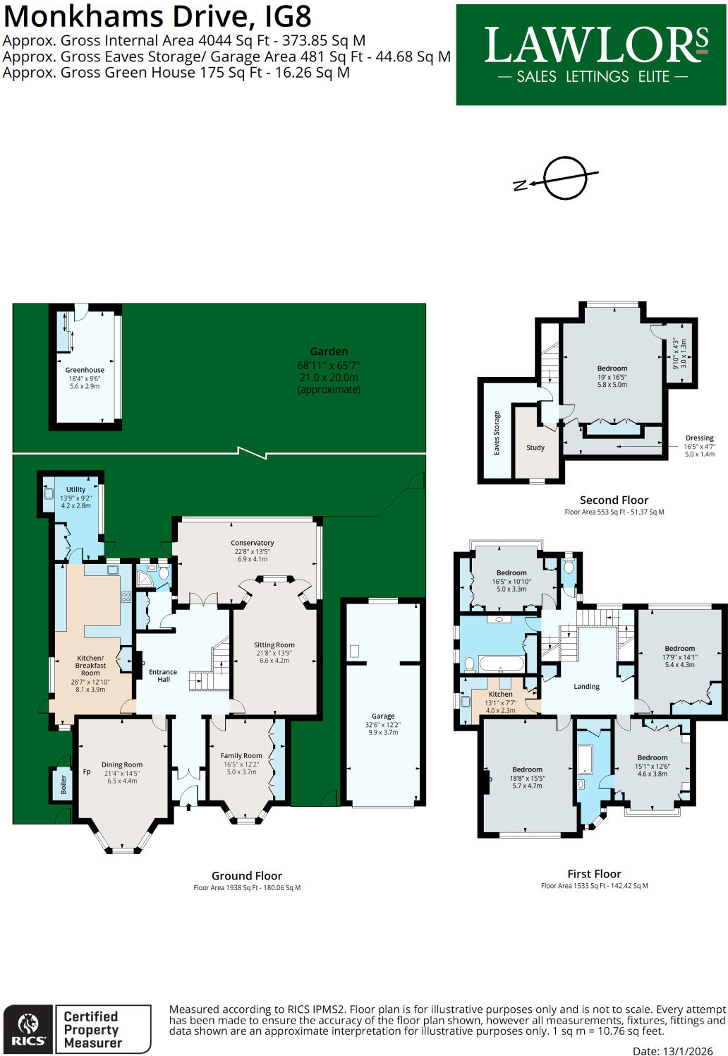 Monkhams Drive, Woodford Green, IG8 floorplan