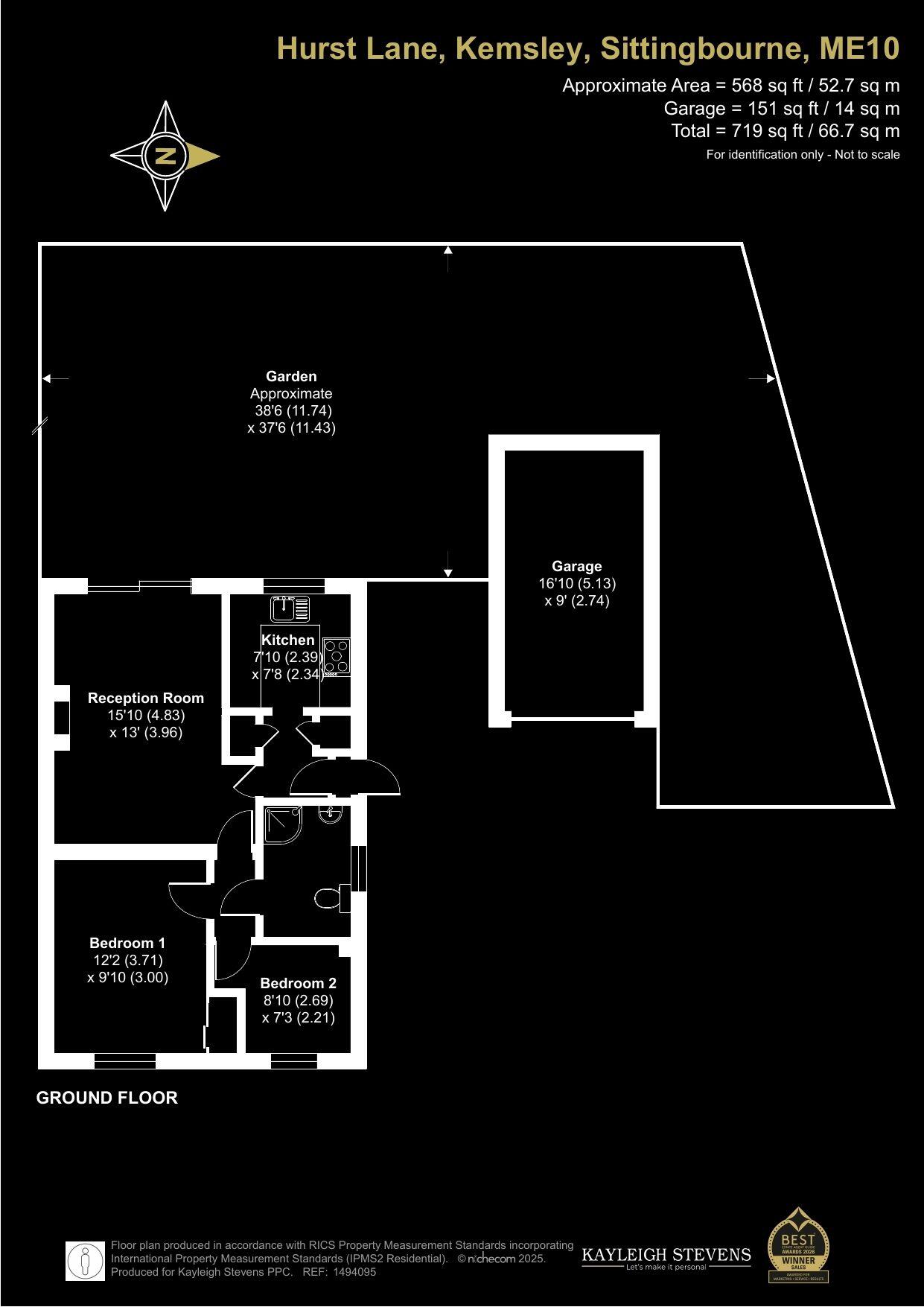 No Onward Chain | Beautifully Presented Two Bedroom Semi-Detached Bungalow | Exceptional Plot | Garage & Parking floorplan