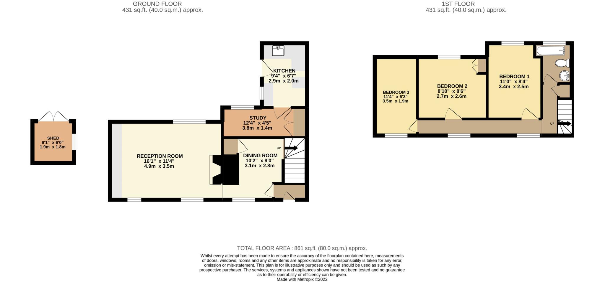 3 bedroom Terraced Cottage in Godalming floorplan