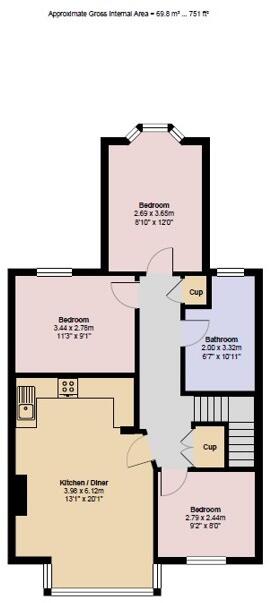 3 Bedroom Flat – Brownlow Road, Bounds Green N11 floorplan