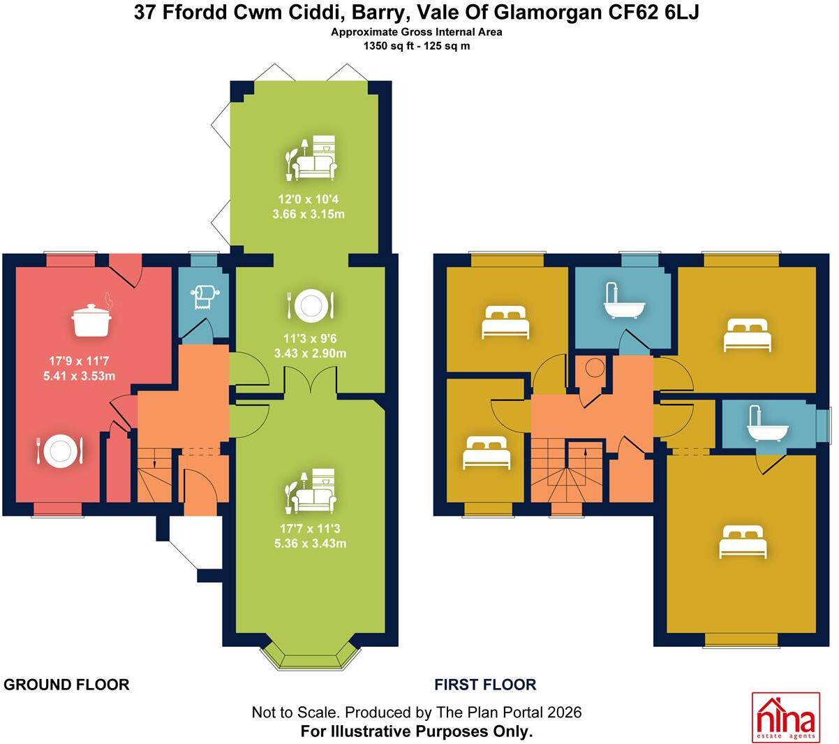 Ffordd Cwm Cidi, Barry floorplan
