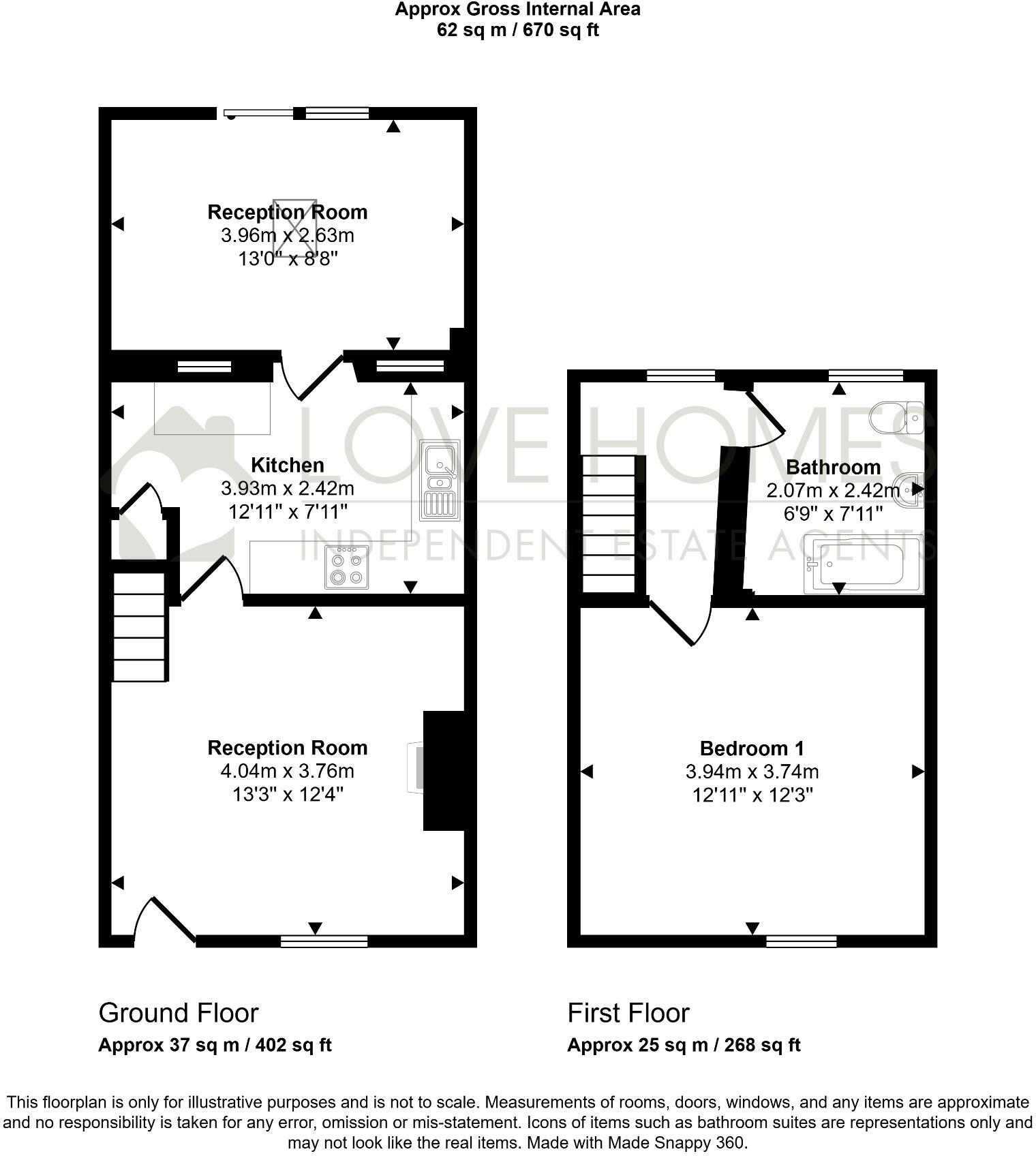 Long Row, Calder Vale, Preston, PR3 | 670 sqft | Character Filled Cottage floorplan