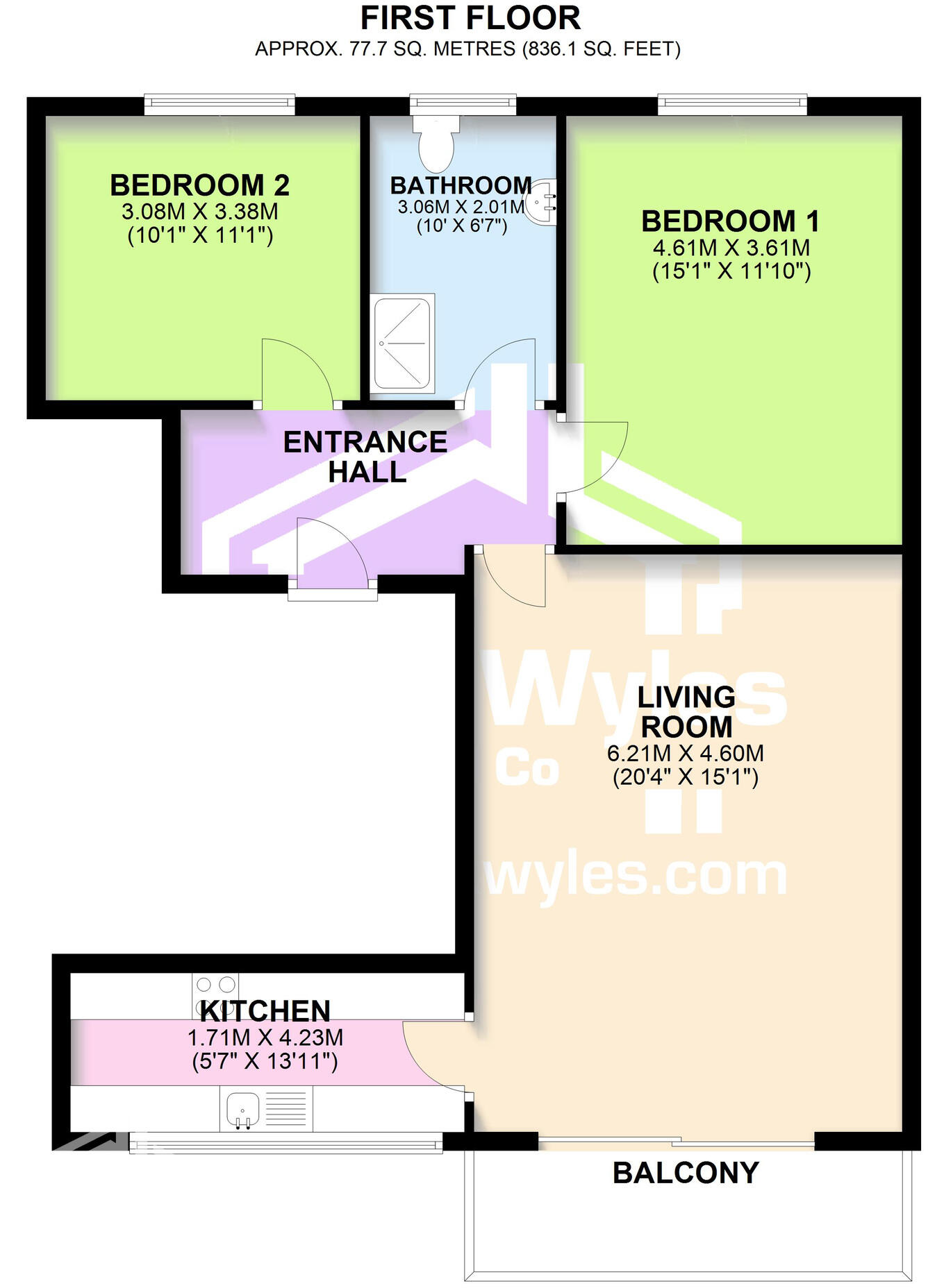 Flat 4, Whitehall Court, 295 Clifton Drive South, Lytham St. Annes, Lancashire floorplan