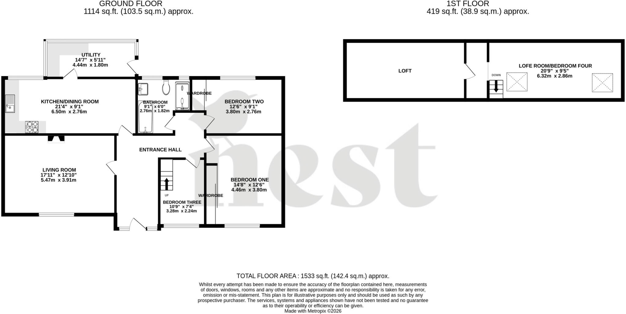 Langdale, Dark Lane, Banwell, Somerset floorplan