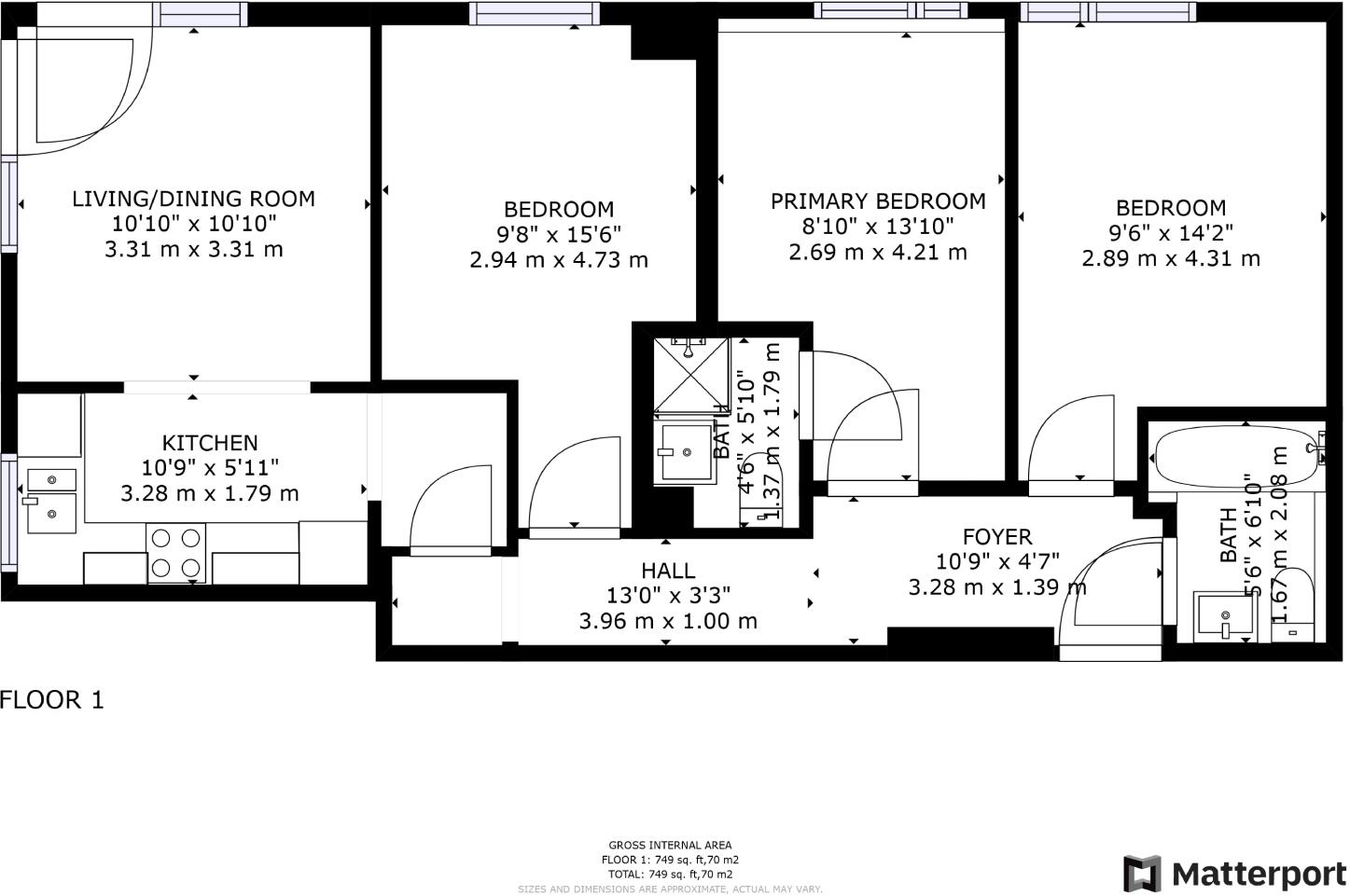 Flat 17 Loxley Court, St James Street, Nottingham, NG1 6FE floorplan