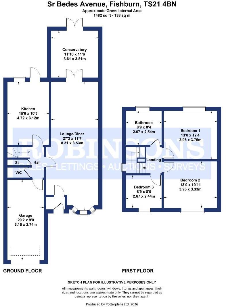 St. Bedes Avenue, Fishburn, Stockton-On-Tees floorplan
