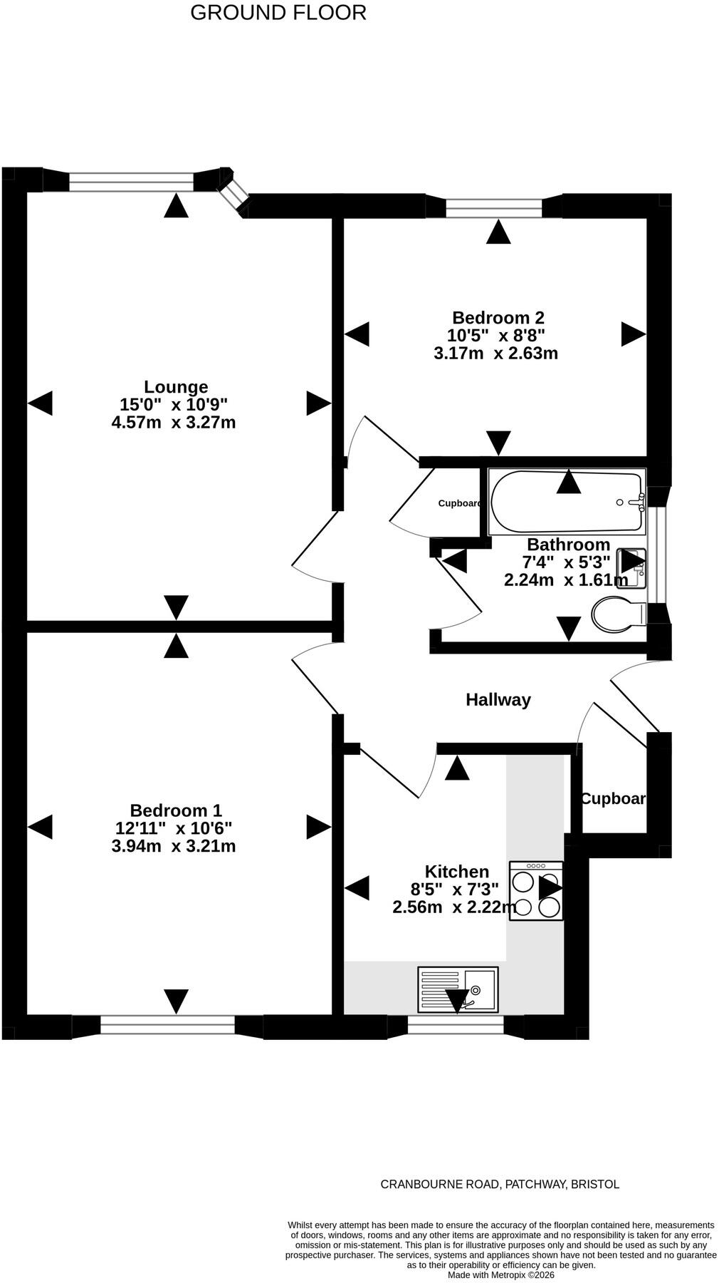 Cranbourne Road, Patchway, Bristol, Gloucestershire floorplan