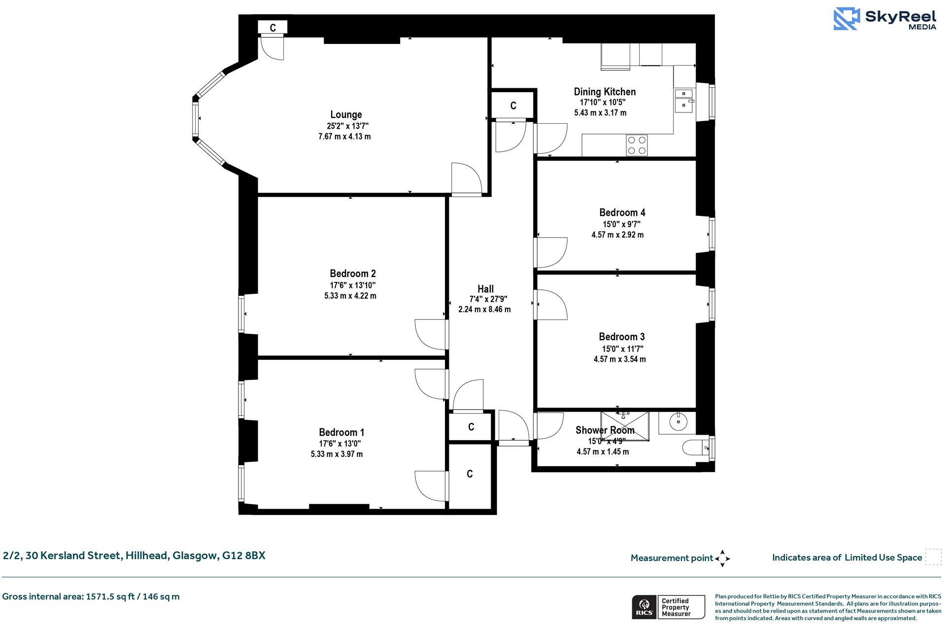 30, Kersland Street, Hillhead, Glasgow floorplan