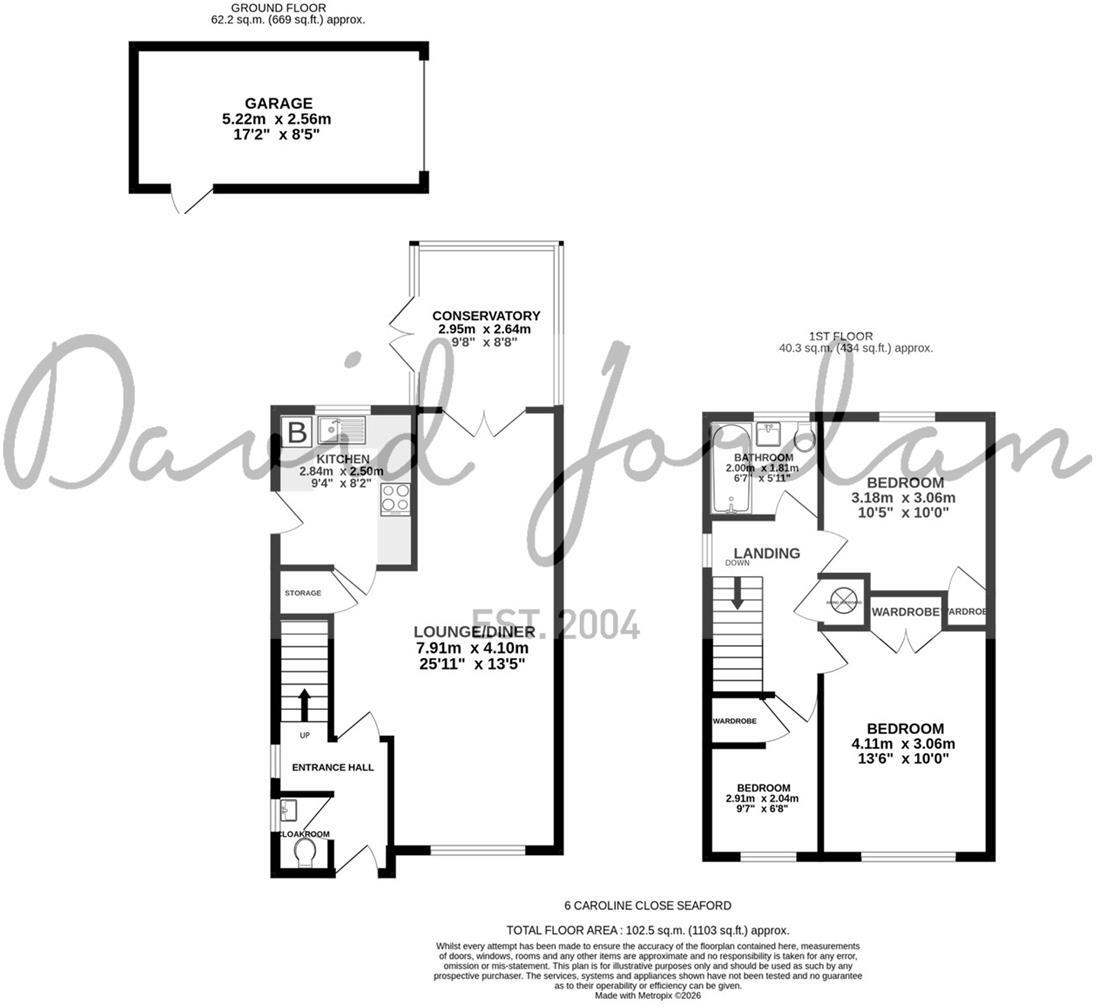 Caroline Close, Seaford floorplan