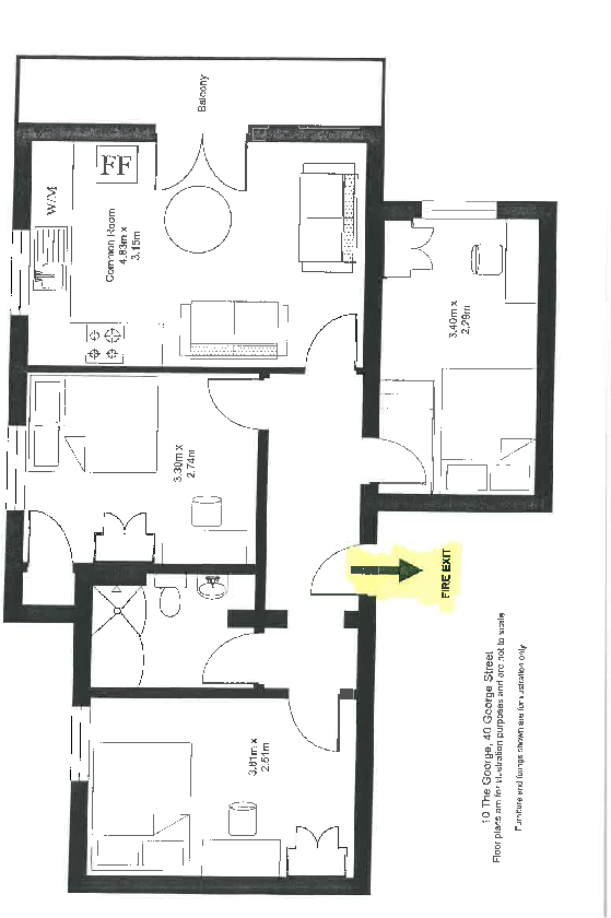 Flat 10 The George, 40 George Street, Leamington Spa,CV31 floorplan