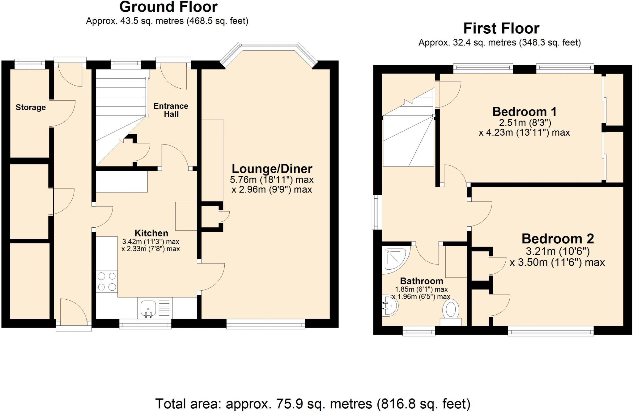 Coniston Crescent, Winlaton floorplan