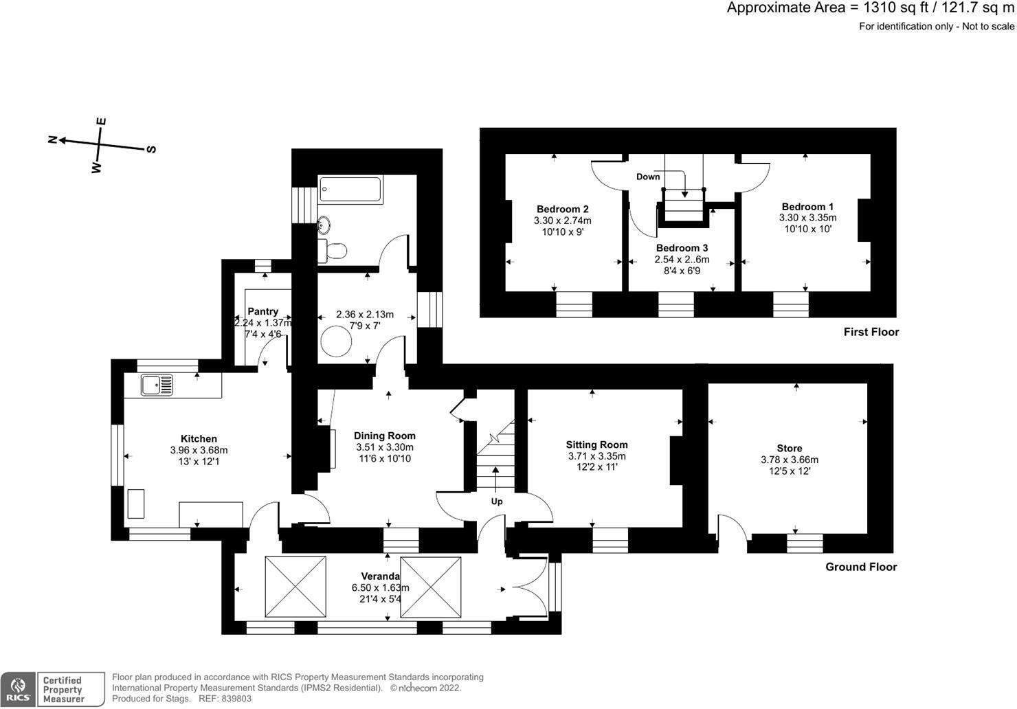 Three-Bedroom Detached Period Property for Renovation, Butleigh floorplan