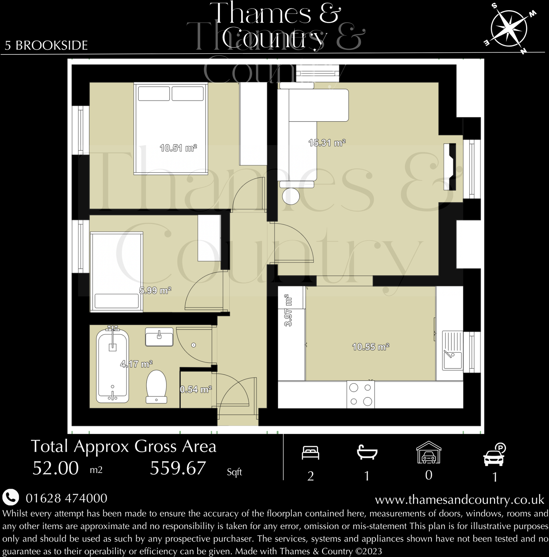 Brookside, Station Road, Loudwater, High Wycombe SHARE OF FREEHOLD - CHAIN FREE floorplan