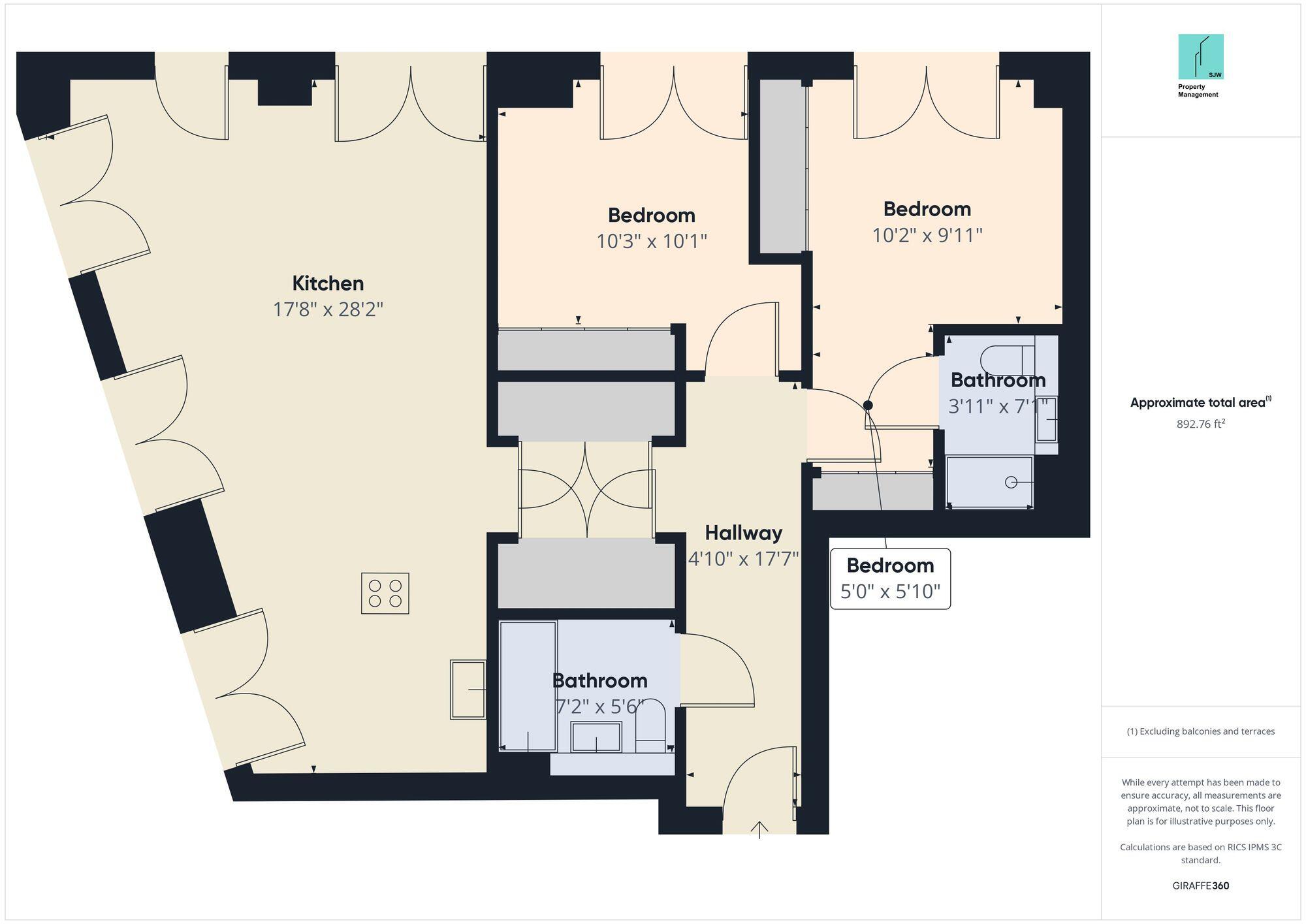 1, Exchange Gardens, Keybridge Tower, SW8 floorplan