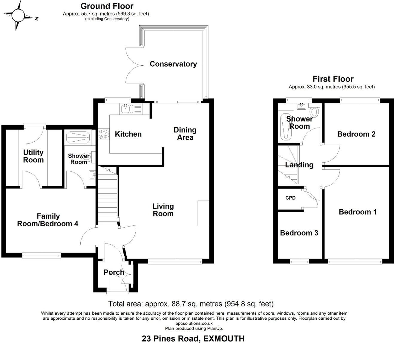 Pines Road, Exmouth, EX8 5NH floorplan