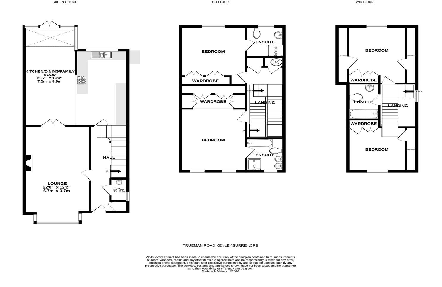 4 bedroom Semi Detached Town House in Kenley floorplan