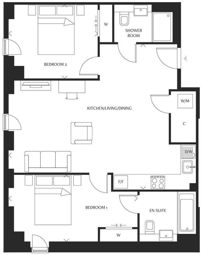 Verse, Wesley Lane, Cathays, Cardiff floorplan