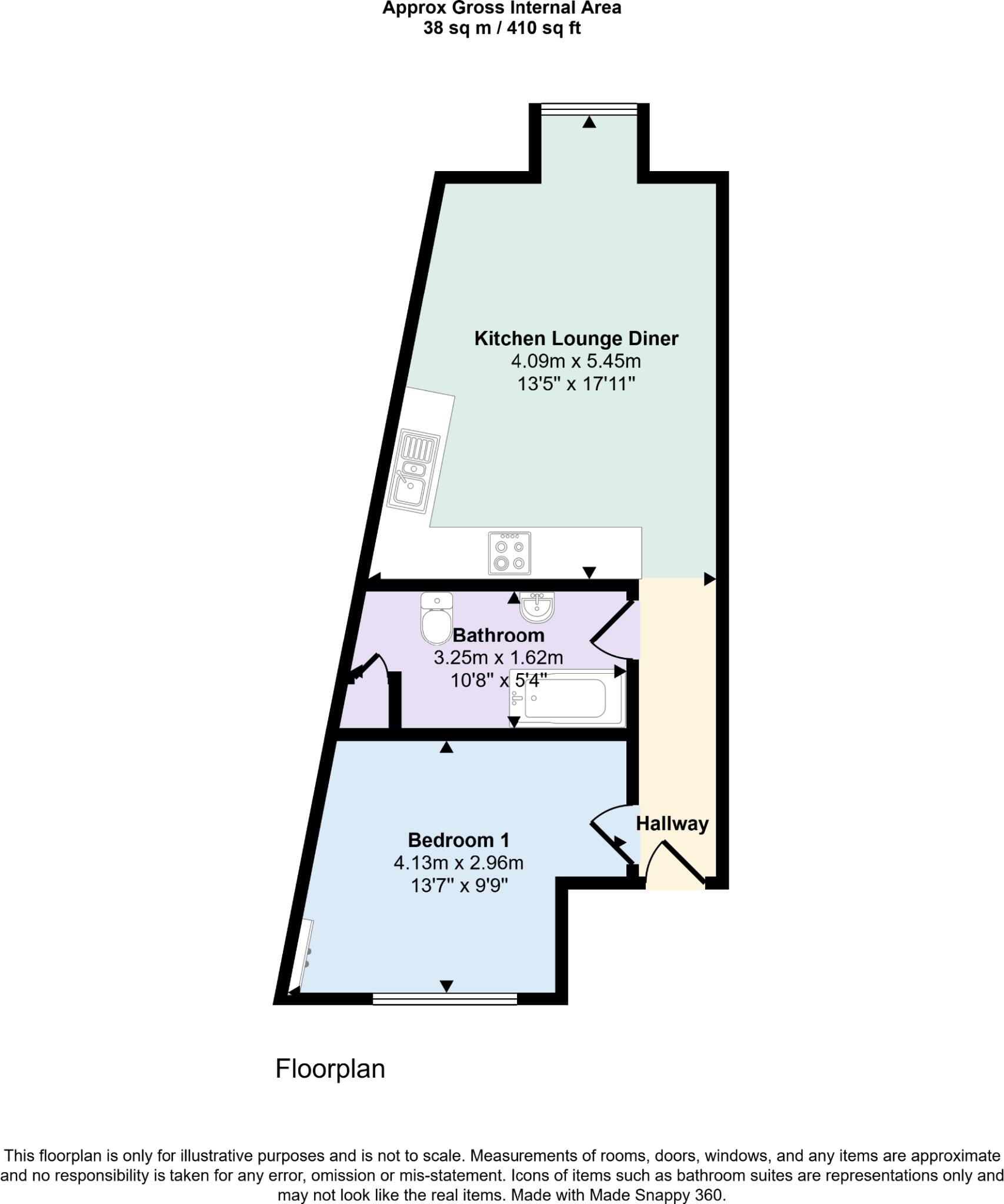 Flat , Castle Walk, Lower Street, Stansted floorplan
