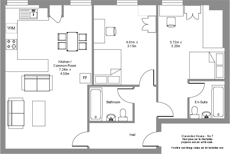 Flat 7, Clarendon House, Clarendon Square, Leamington Spa, Warwickshire floorplan