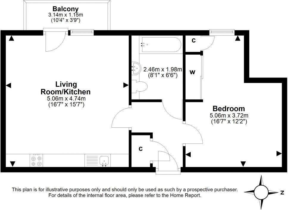 24/22 Pillans Place, Leith, Edinburgh, EH6 7DE floorplan