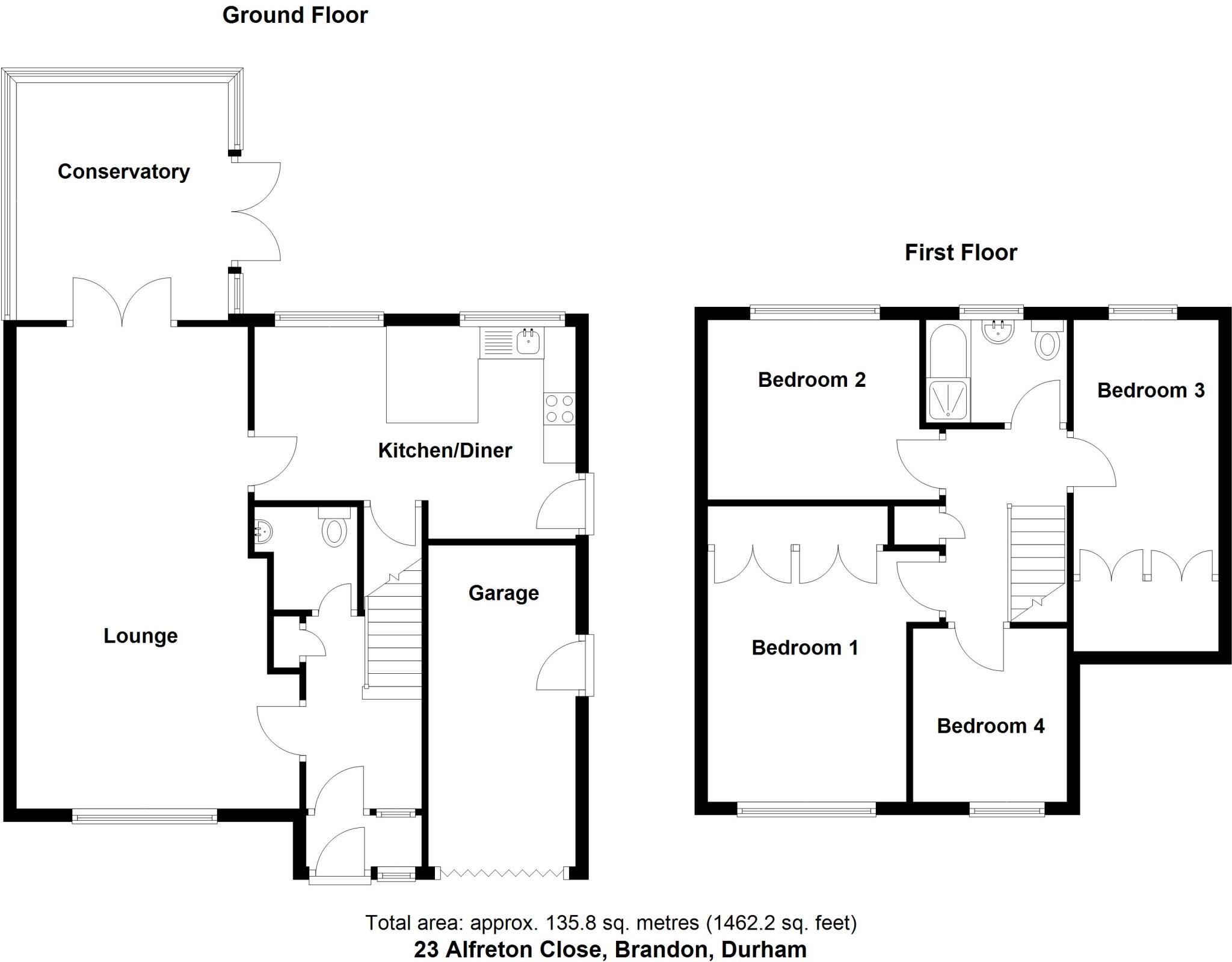Alfreton Close, Brandon, Durham, DH7 floorplan