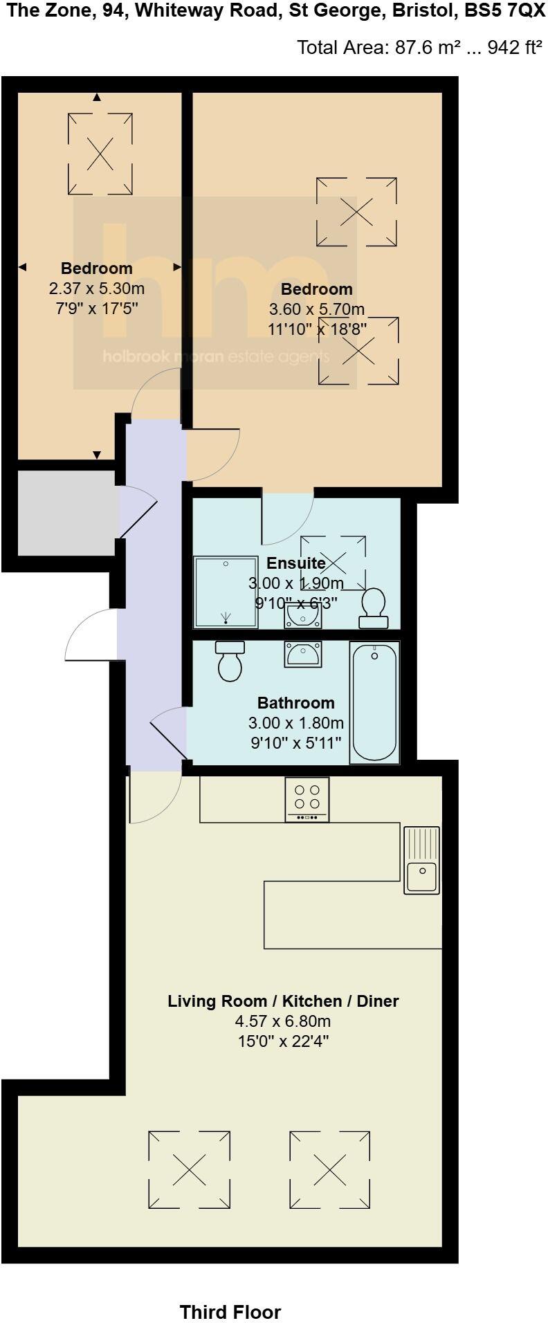 Flat , The Zone,  Whiteway Road, Bristol floorplan