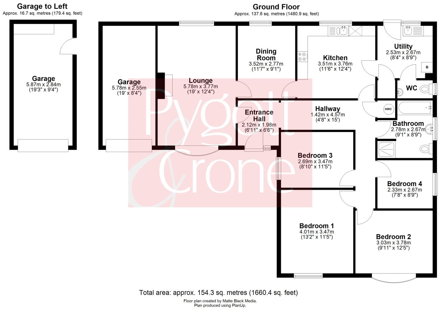 Little Common Lane Holbeach Clough, Holbeach, Spalding, Lincolnshire, PE12 floorplan