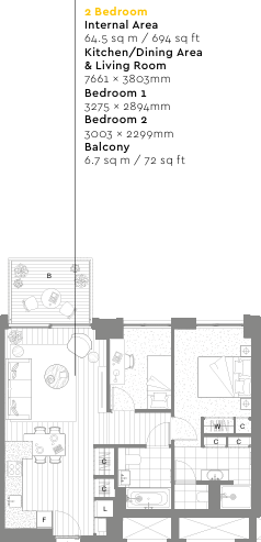 Legacy Building, Viaduct Gardens, Wandsworth, London floorplan