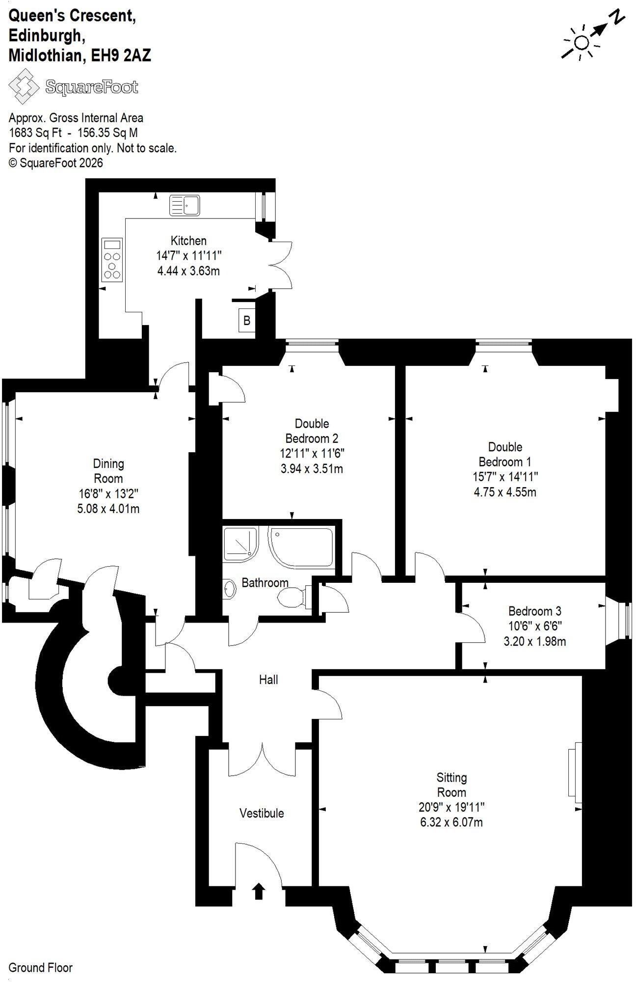 Queen's Crescent, Newington, Edinburgh floorplan