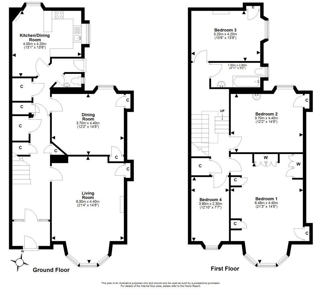 9 Denham Green Terrace, Trinity, Edinburgh, EH5 3PG floorplan
