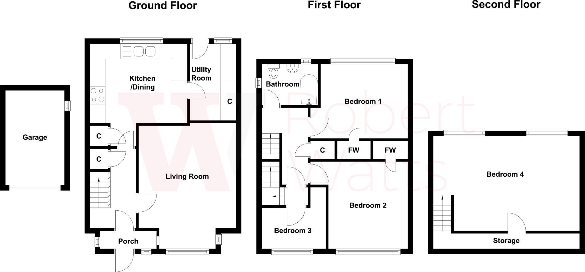 Dulverton Grove, Holmewood, Bradford, West Yorkshire, BD4 floorplan