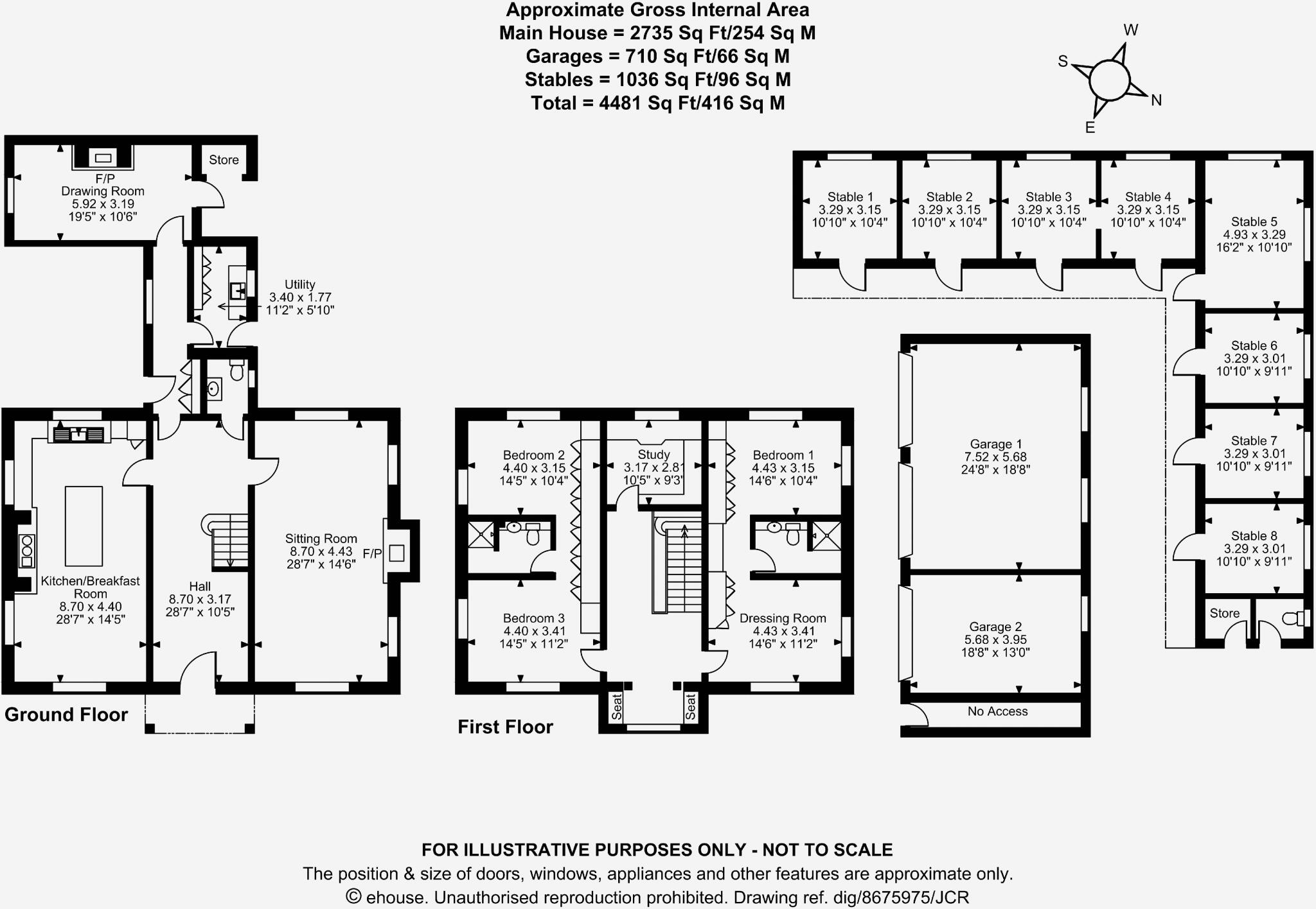 Detached Country House with Annexe & Equestrian Facilities set in 4.5 acres. floorplan
